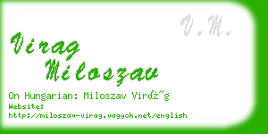 virag miloszav business card